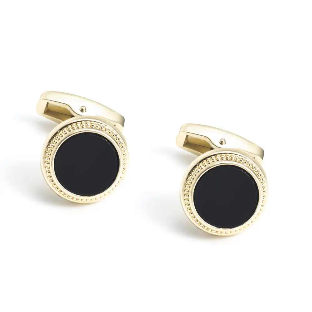 Wholesale High Quality China Factory Personalized Men Cufflinks Black Gold Tux Cufflinks CCW0091 Supplier, Company