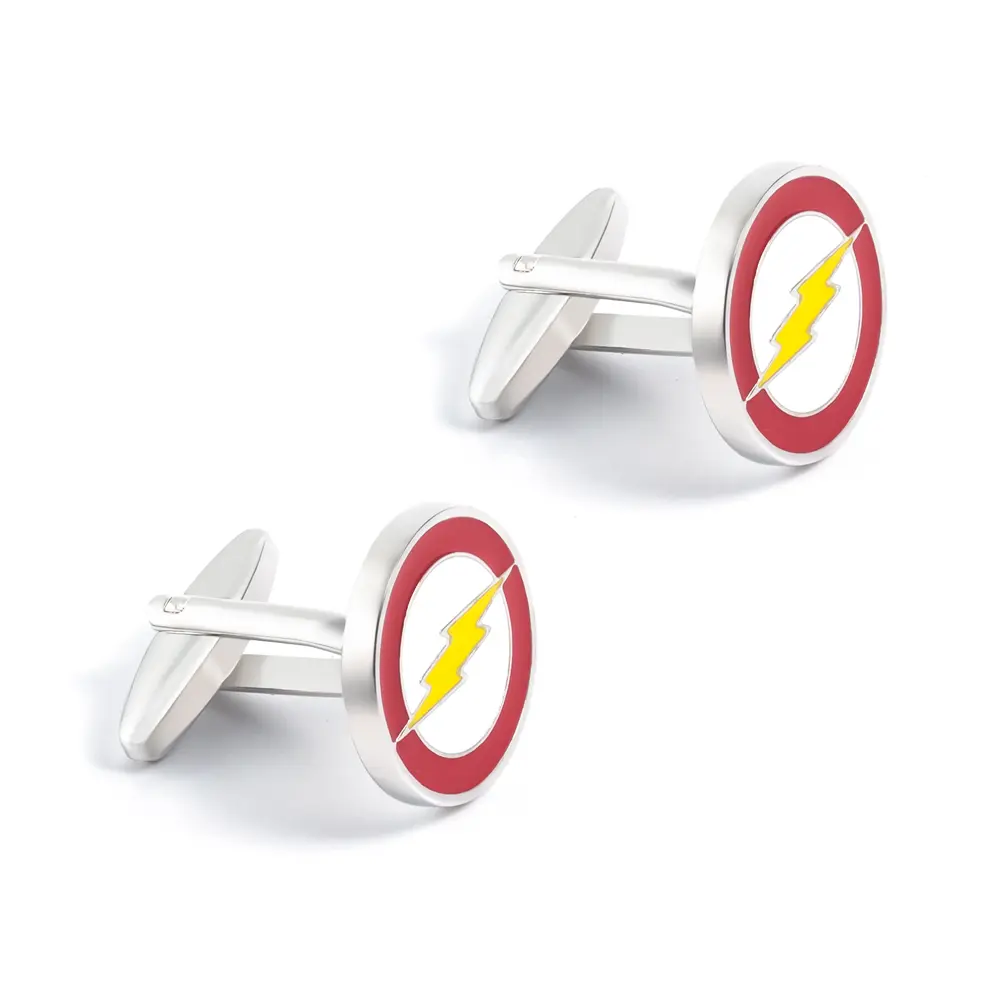 Wholesale Factory Custom Personalized Enamel Gemelos Flash Logo Men Suit Cufflinks CC0302 Manufacturer, Factories