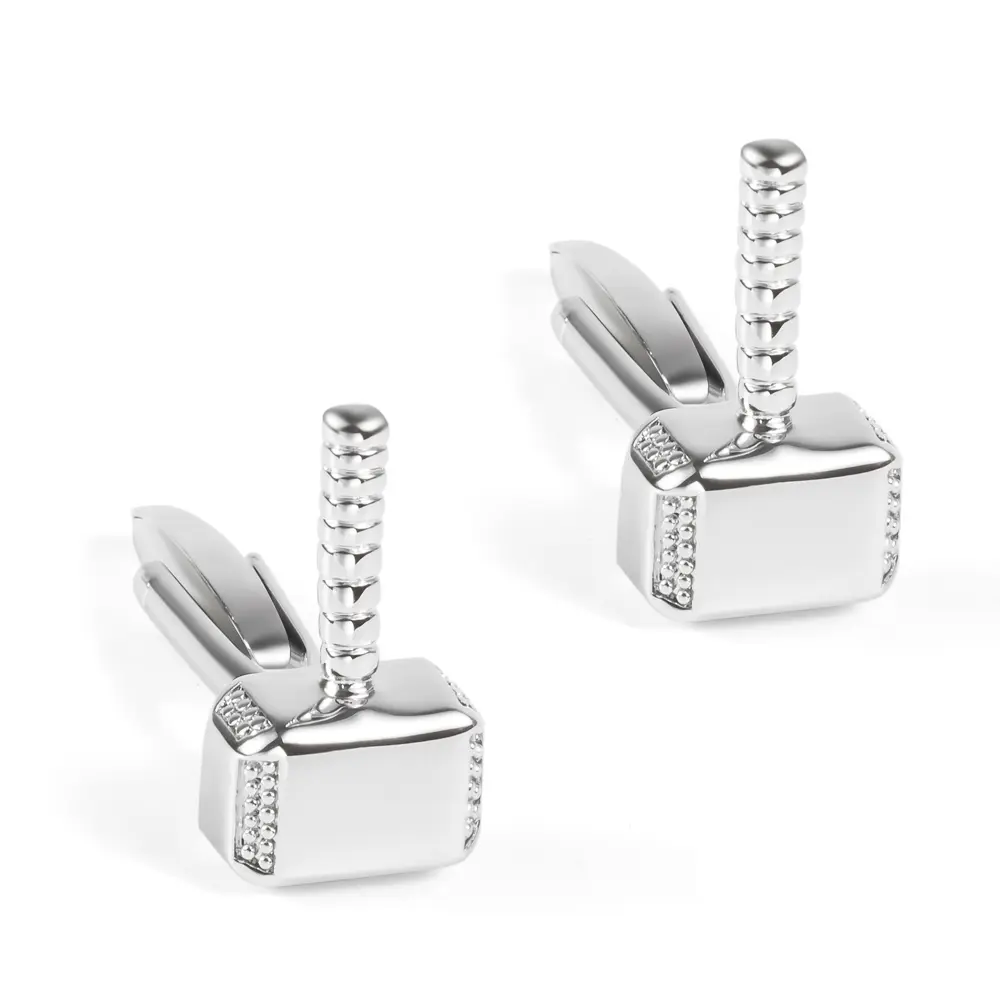 OEM Fashion Factory Price Copper Material Silver Plated Thor's Hammer Cufflinks CL0030-S Suppliers, Exporters
