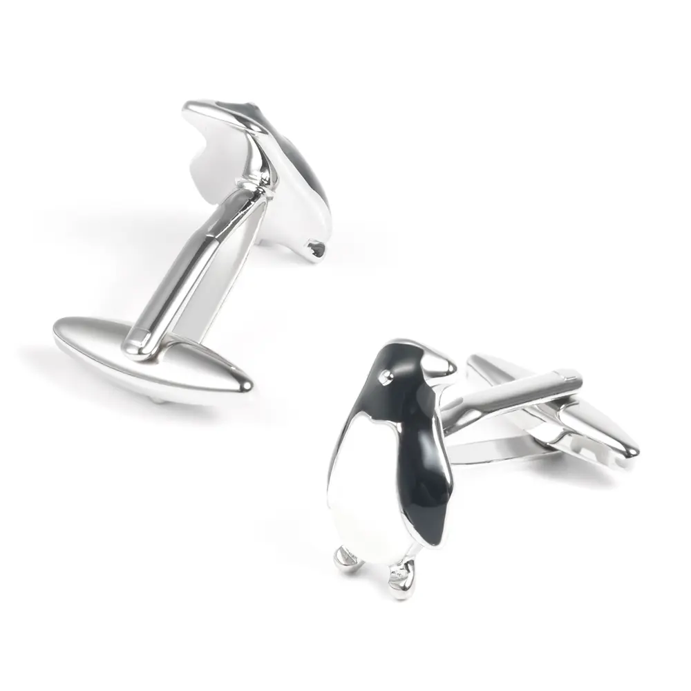 Wholesale Men Custom Fashion Novelty Black & White Penguin Cufflinks Bulk Order CC0029 Company, Companies
