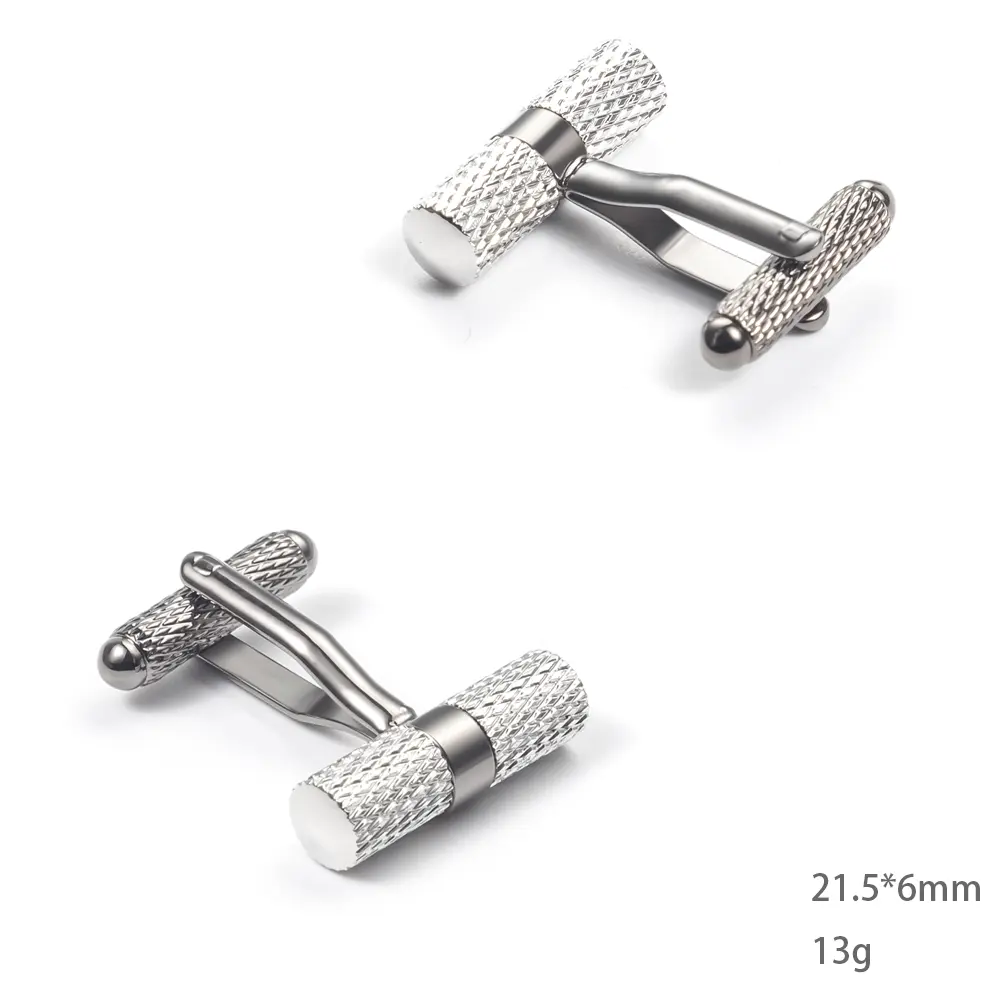 OEM French Silver Plated Cylinder Designer Metal Black Copper Cufflinks Men Accessories Supplier CL0075 Exporters, Company