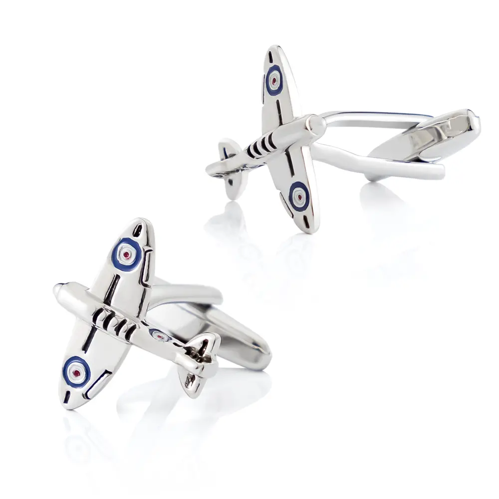 OEM Factory Low MOQ Personalised Brass Novelty Silver 3D Airplane Cufflinks Gift for Men CC0014 Factories, Companies