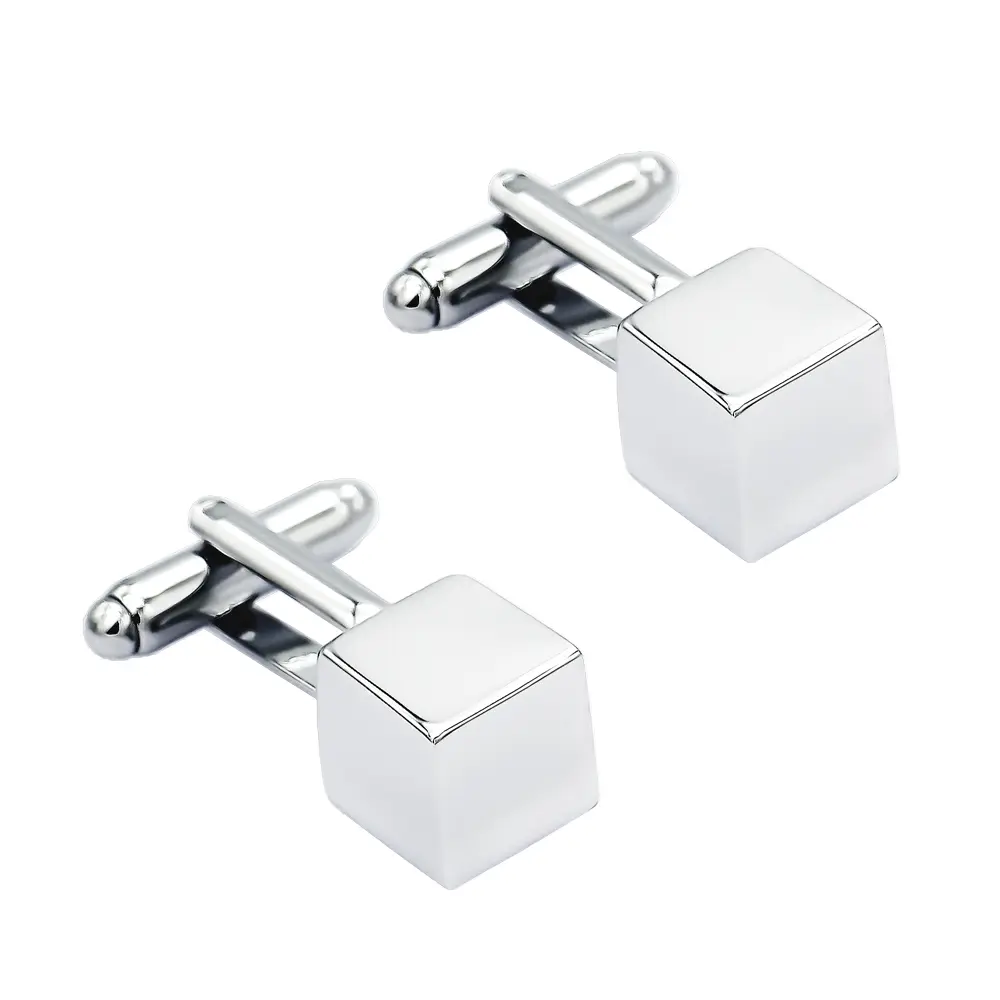 ODM Factory Stock Metal Silver Cube Cufflinks French Cuff link Mens Shirt Jewelry Gift CL-C152 Manufacturer, Supplier