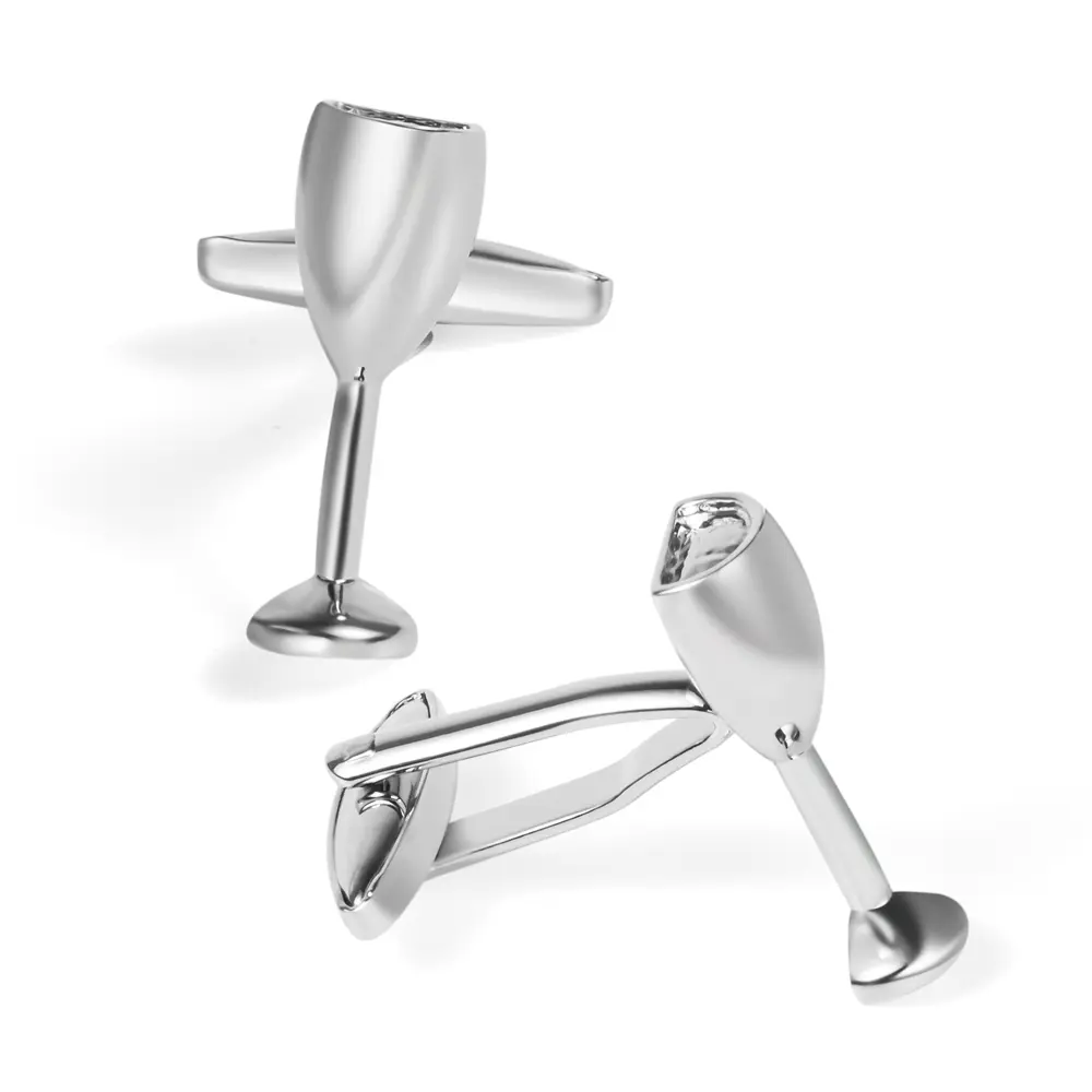 Wholesale Copper Material Novelty Funny Wine Glass Bottle Cufflinks For Party CL0028