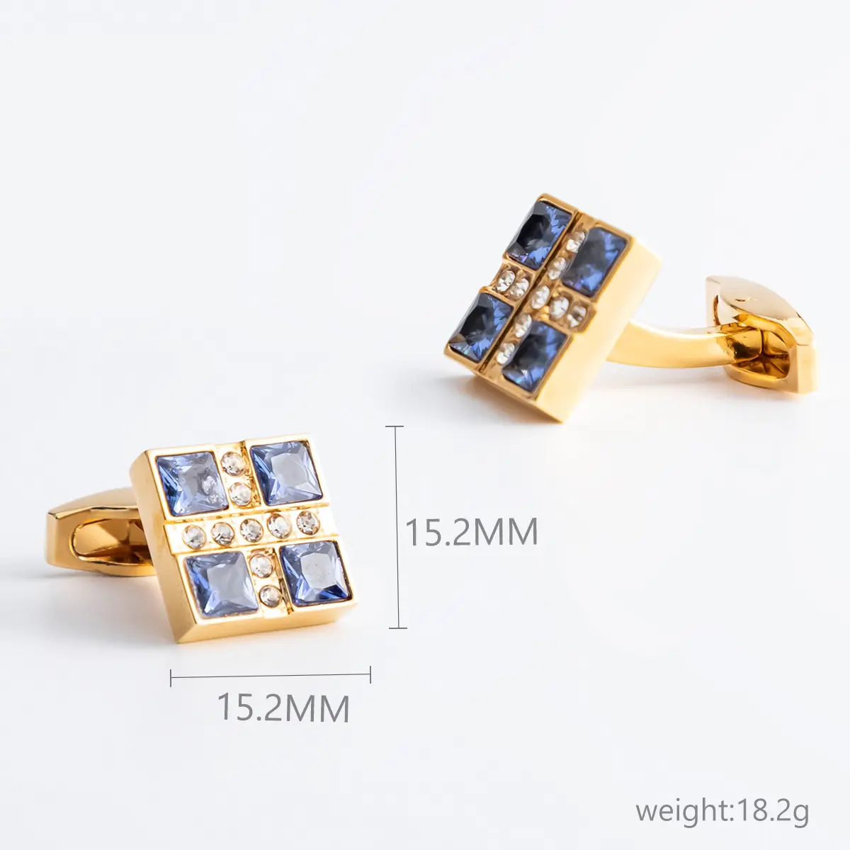 Custom High Quality Gold Sapphire Men's Wedding Unisex Suit Party Business French Shirt Cufflinks CS0101 Exporter, Exporters