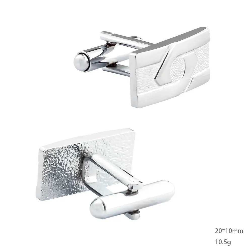 Wholesale JINJIE High-end Rectangular Wavy Metal Formal Cufflinks Men's Suit Shirt Accessory CL-C273 Suppliers, Exporters
