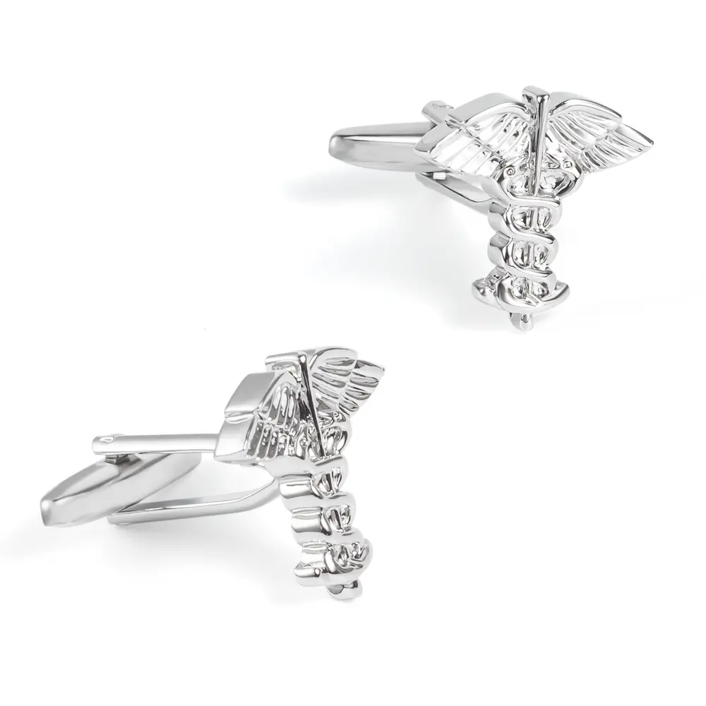 OEM Fashion Men Accessories Medical Symbol Caduceus Cufflinks Personality Clothing Accessories CL0043 Manufacturer, Companies