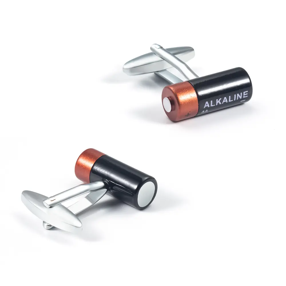 Custom Factory Wholesale Novelty Style Battery Model Design Cufflinks for Men's Shirt Jewelry CC0323 Supplier, Exporter