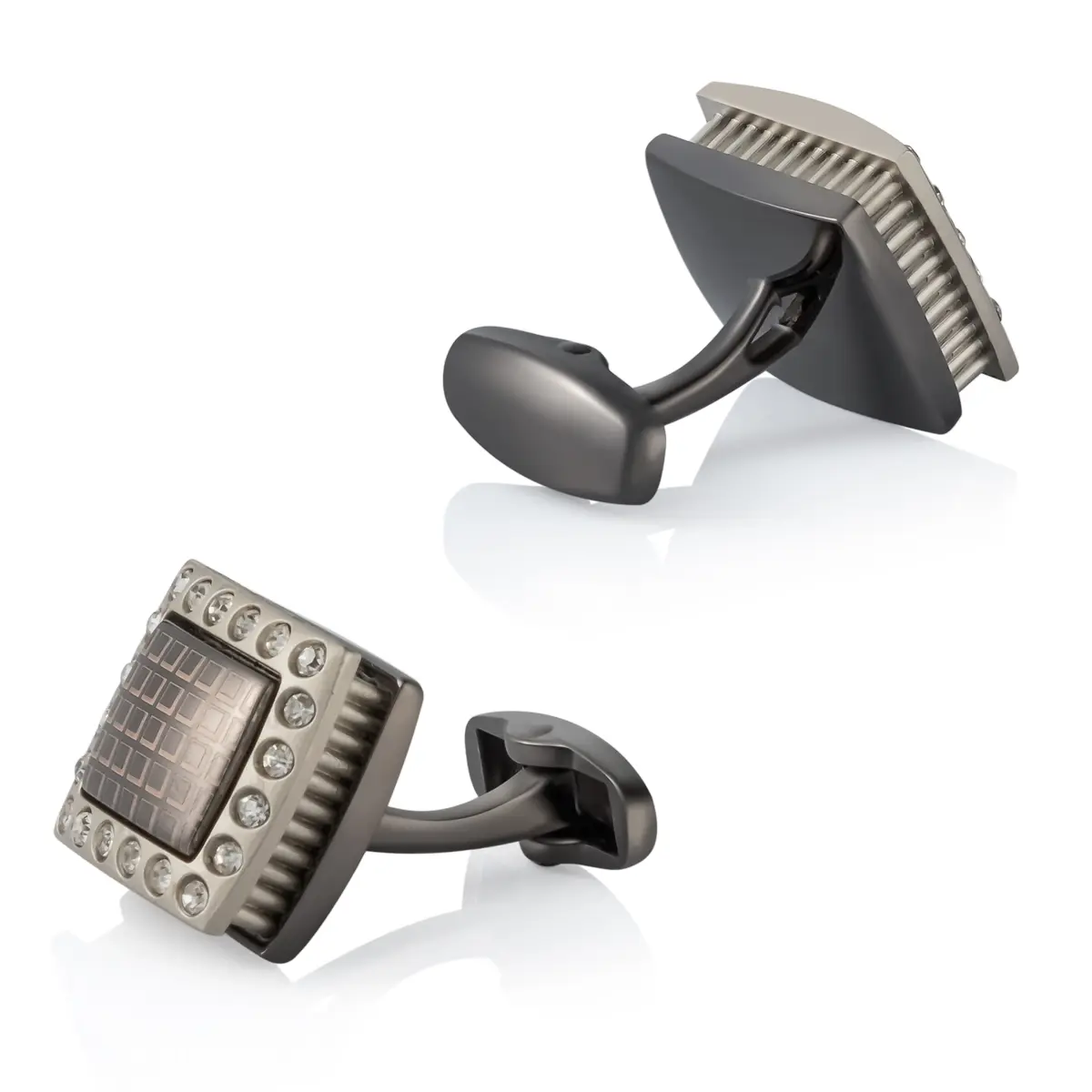 ODM Classic Cube Design Diamond Rhinestone Men Cufflinks Low Price Wholesale Factory, Factories