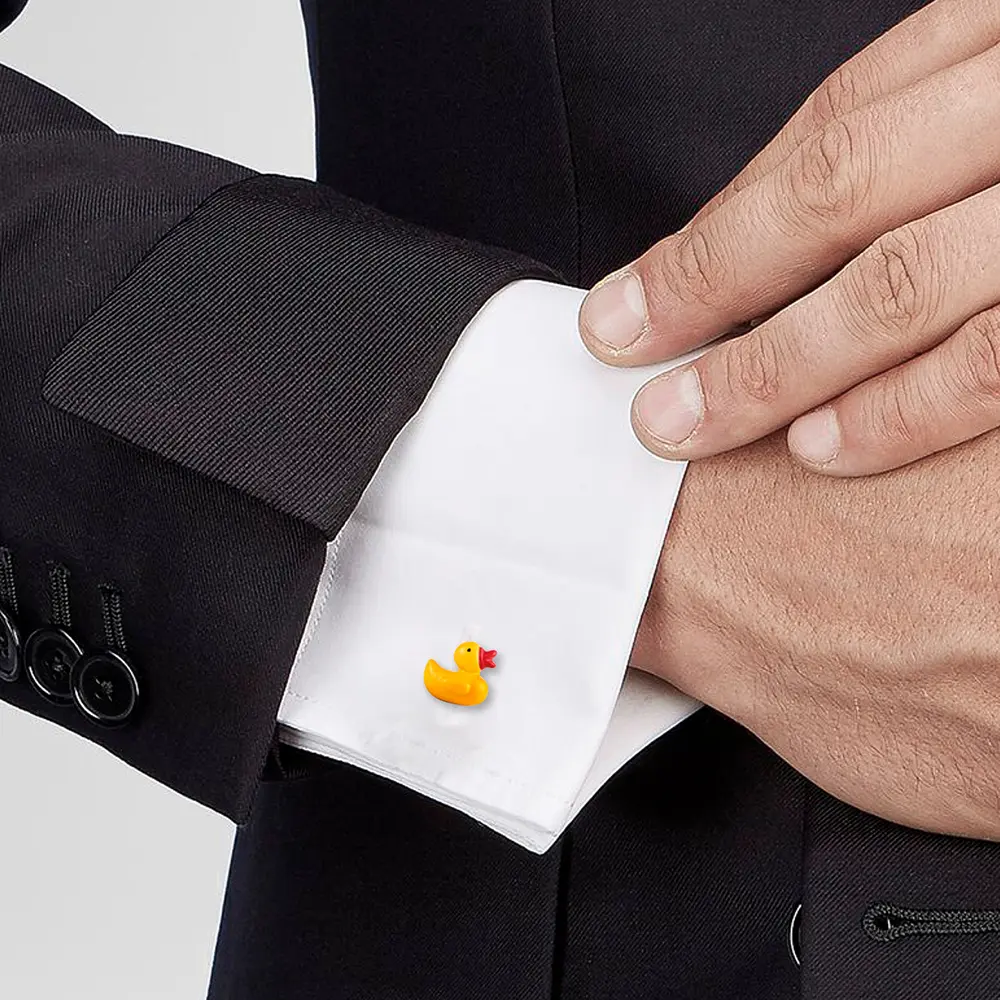 Wholesale Custom Fashion Design Hot Sell Novelty Animal Yellow Duck Cufflinks CC0025