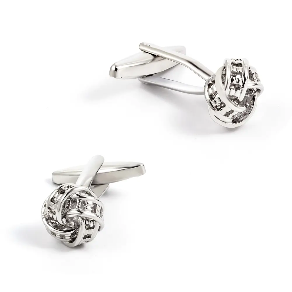 OEM Classic Fashion Elegant Cufflinks Custom Metal Brass Knot Cuff links for Men Company, Companies