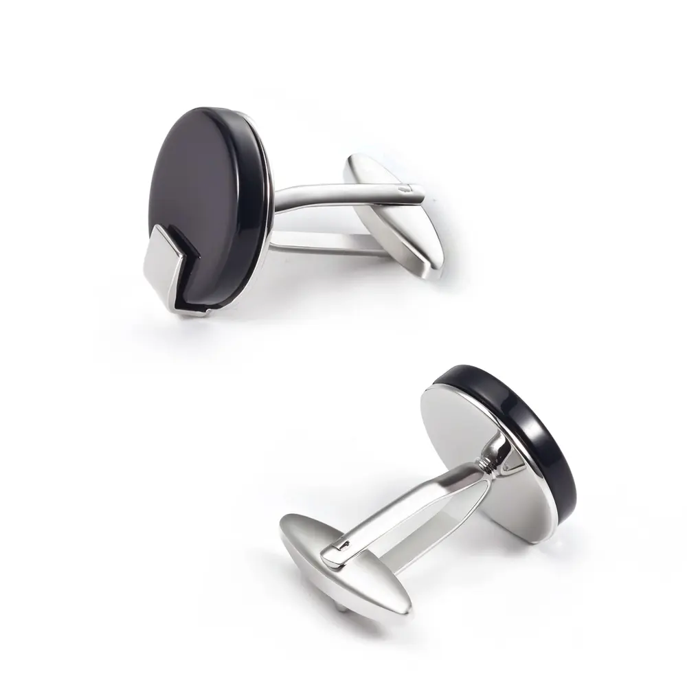 Wholesale Exclusive Round Black Onyx Cuff links  Classic Business Cufflinks for Men Shirt Manufacturer, Supplier