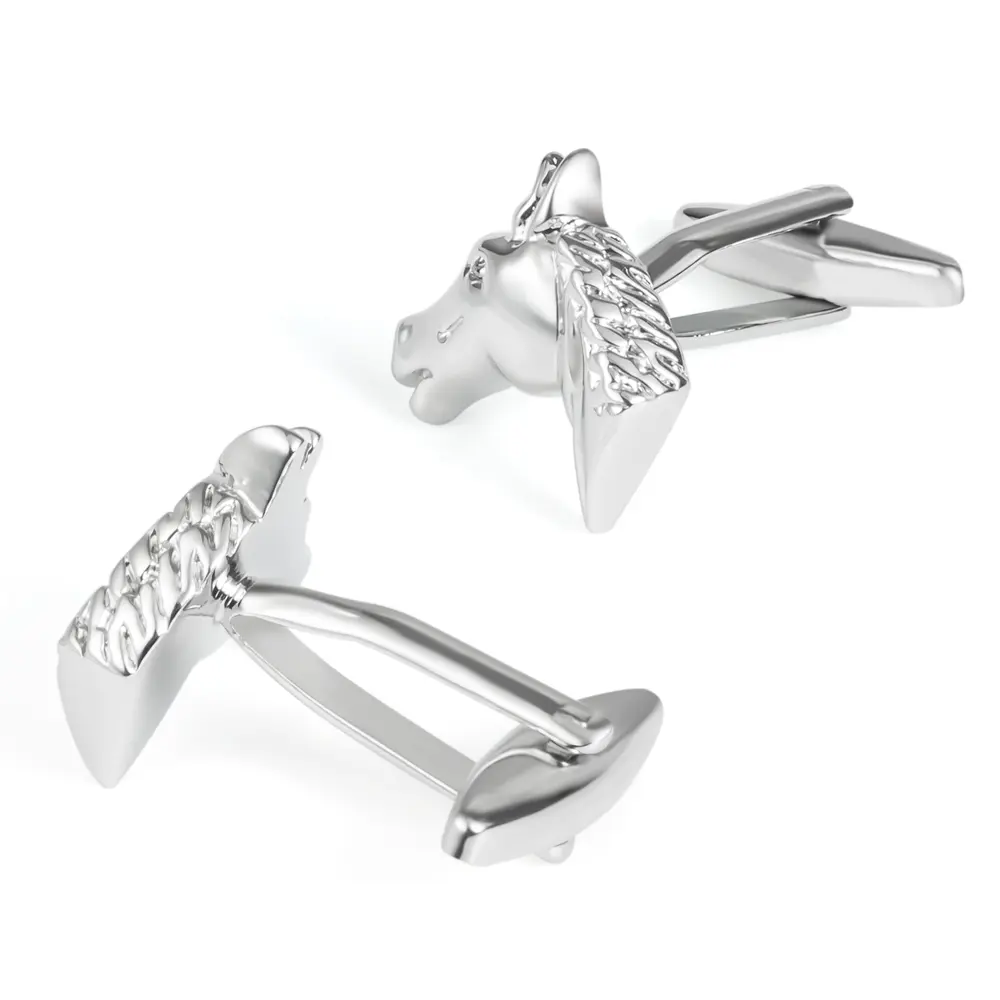 OEM Men's Business Casual High Quality Copper Silver Knight Horse Head Jewelry Men Cufflinks CL0035 Factories, Exporter