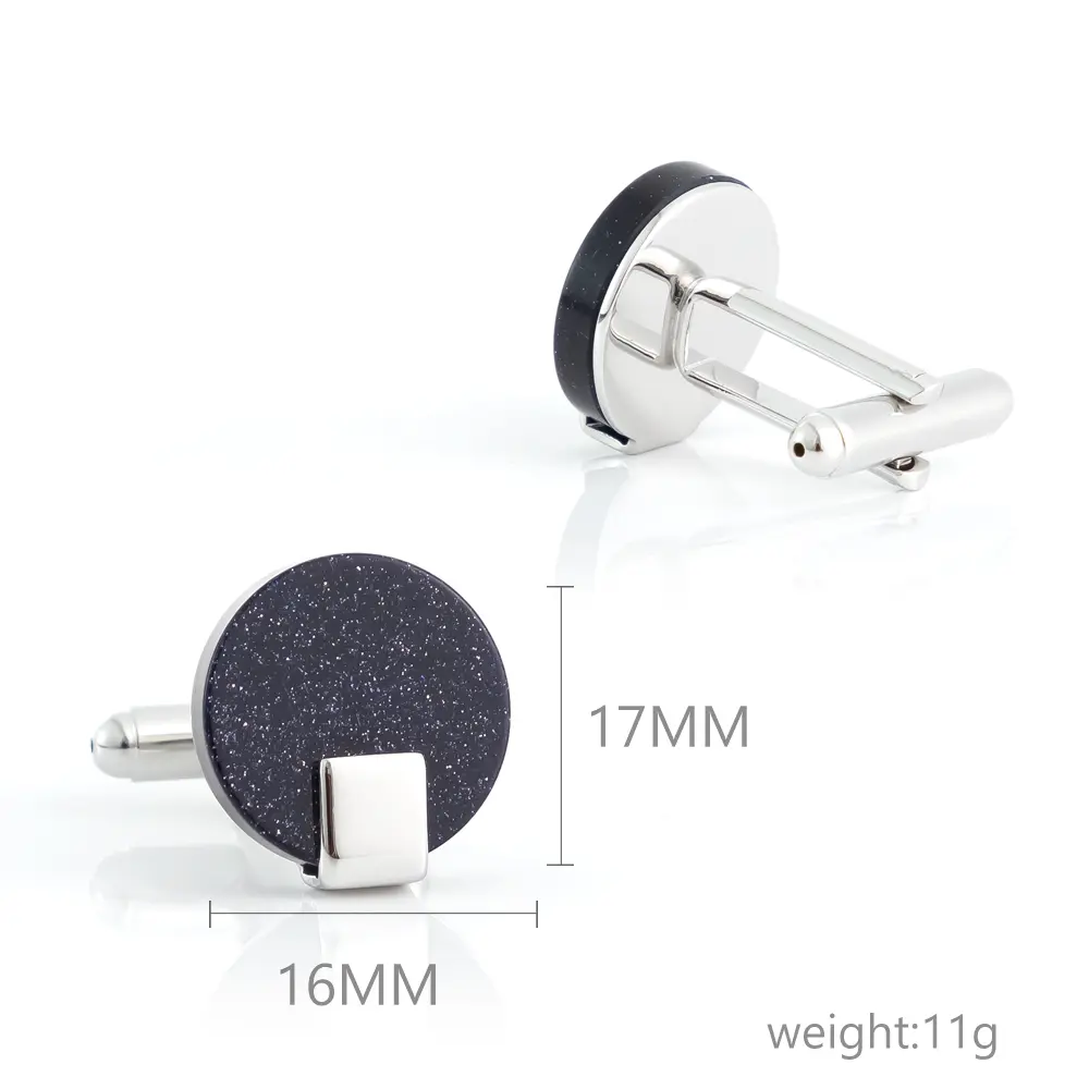 Custom Hot Selling Round Galaxy Stone High Quality Wedding Shirt Jewel Cufflinks MenGifts Manufacturers, Company