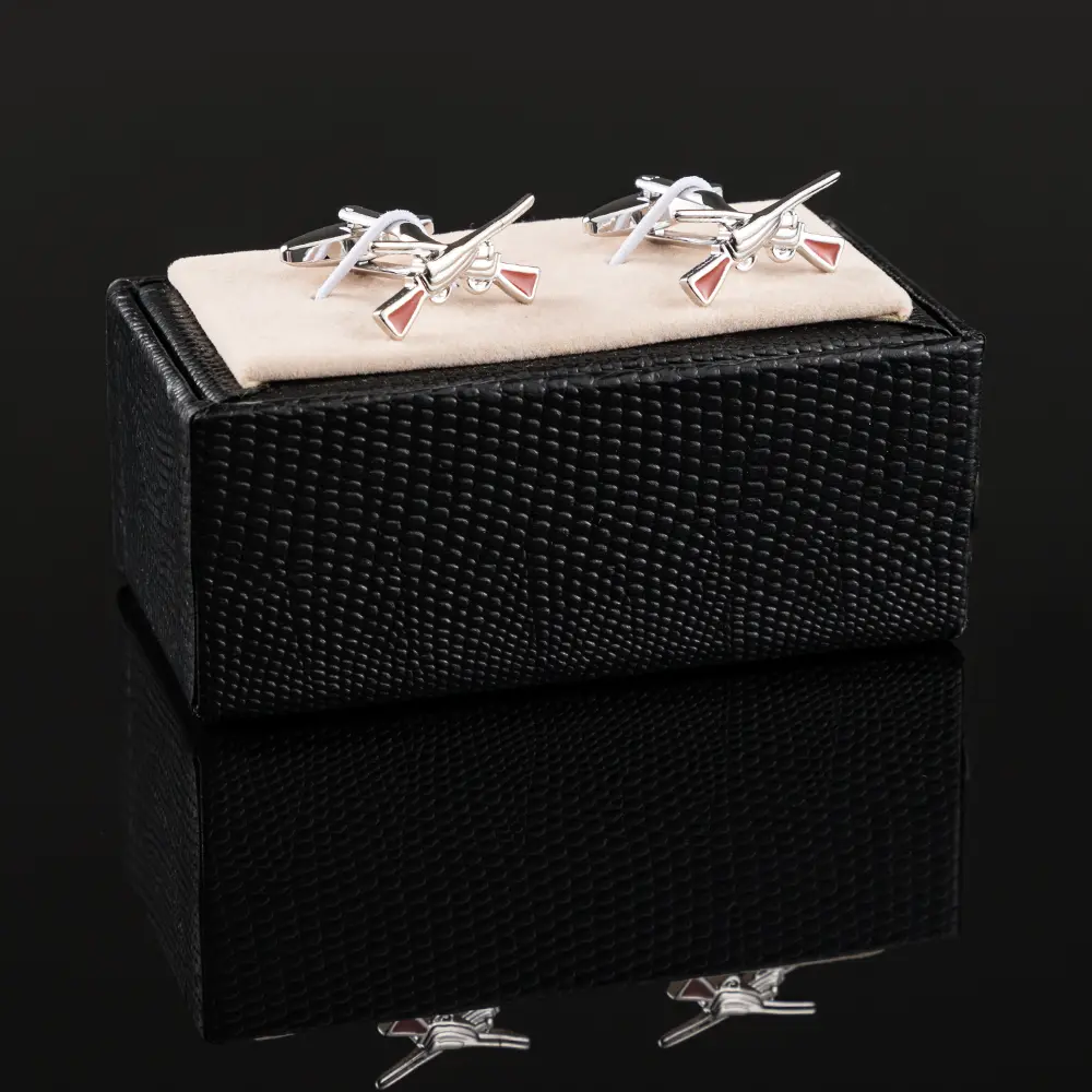 Custom High Quality French Novelty Designer Double Hunter Gun Shape Copper Cufflinks Wholesale CC0328 Manufacturer, Exporter