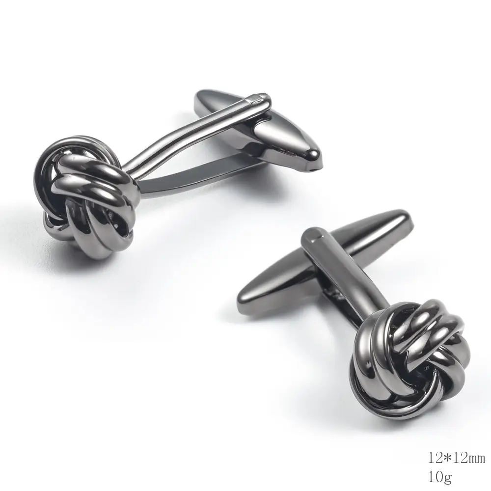 Wholesale Gunmetal Knot Cuff Links Fashionable Custom Mens Suit Accessories Manufacturer, Manufacturers