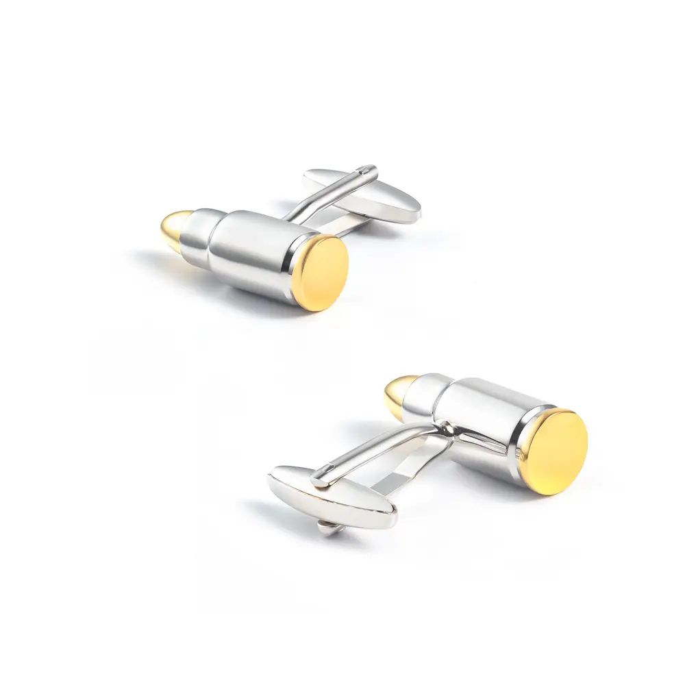 ODM Bullet Shape Shirt Cufflinks Men Formal Dress Business Wedding Party Classic Metal Cufflinks CL0044-2 Exporter, Companies