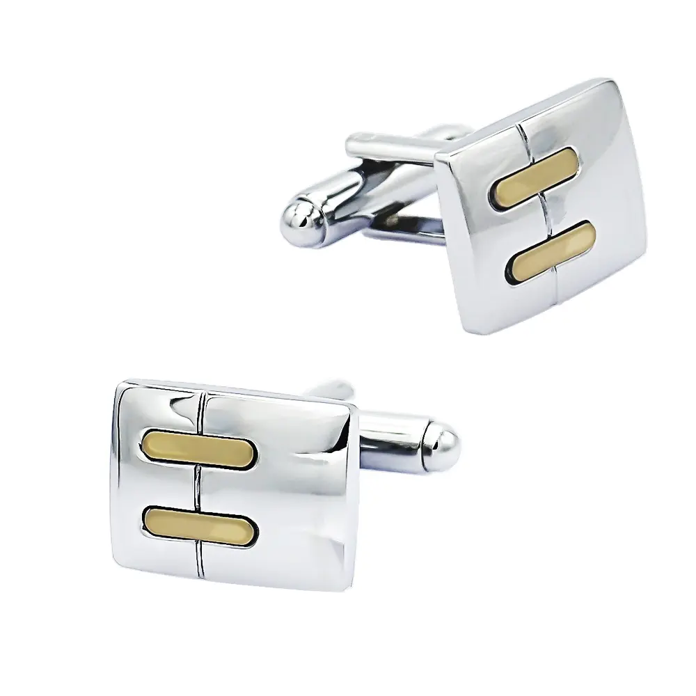 ODM Men's Cufflinks Silver & Golden Colors Two Tone Designs Elegant Men Shirts Buttons CL-C491 Manufacturer, Exporter