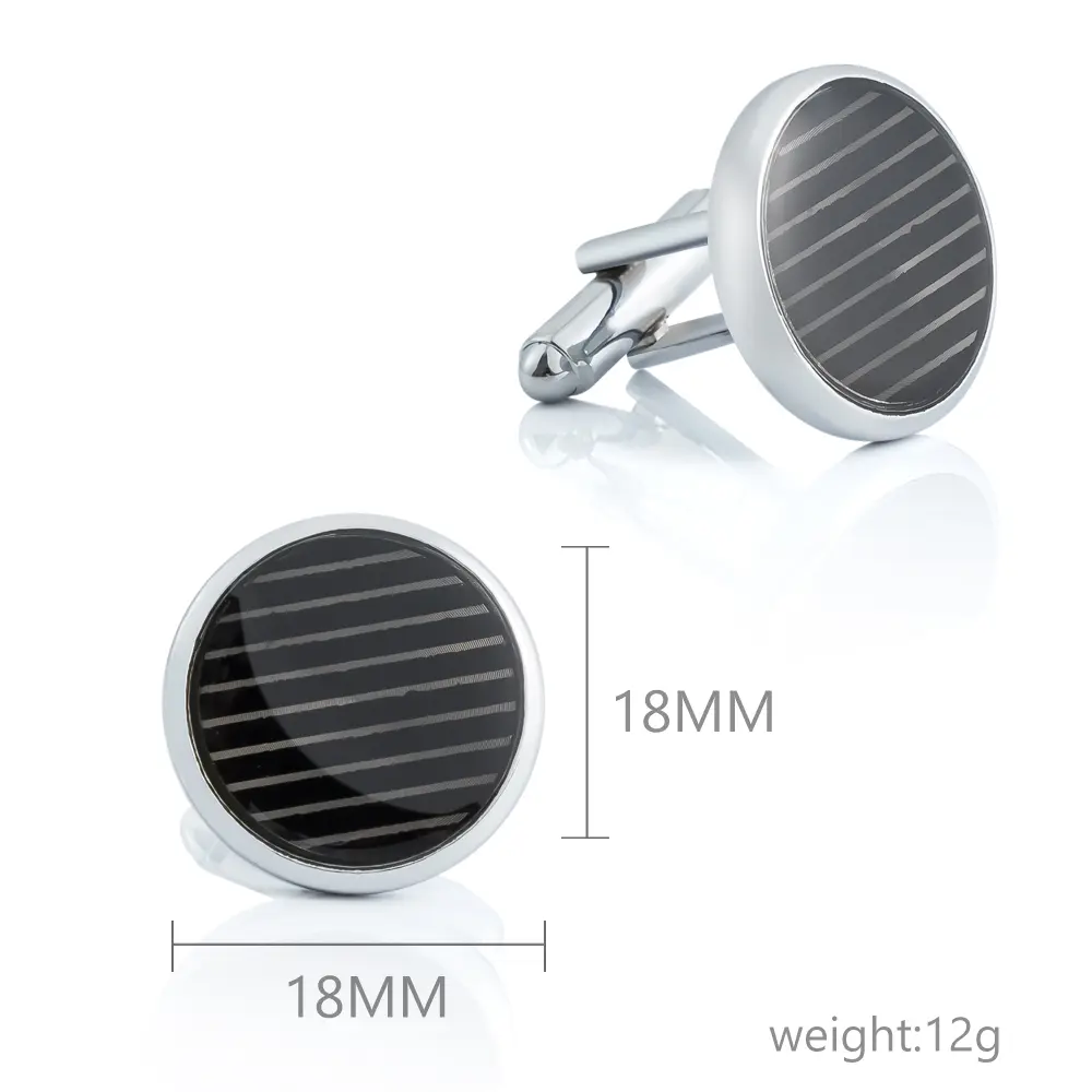 ODM Factory French Copper Cufflinks Black Stripes Shirt Button Accessories Men Cuff Links CA9006 Company, Companies
