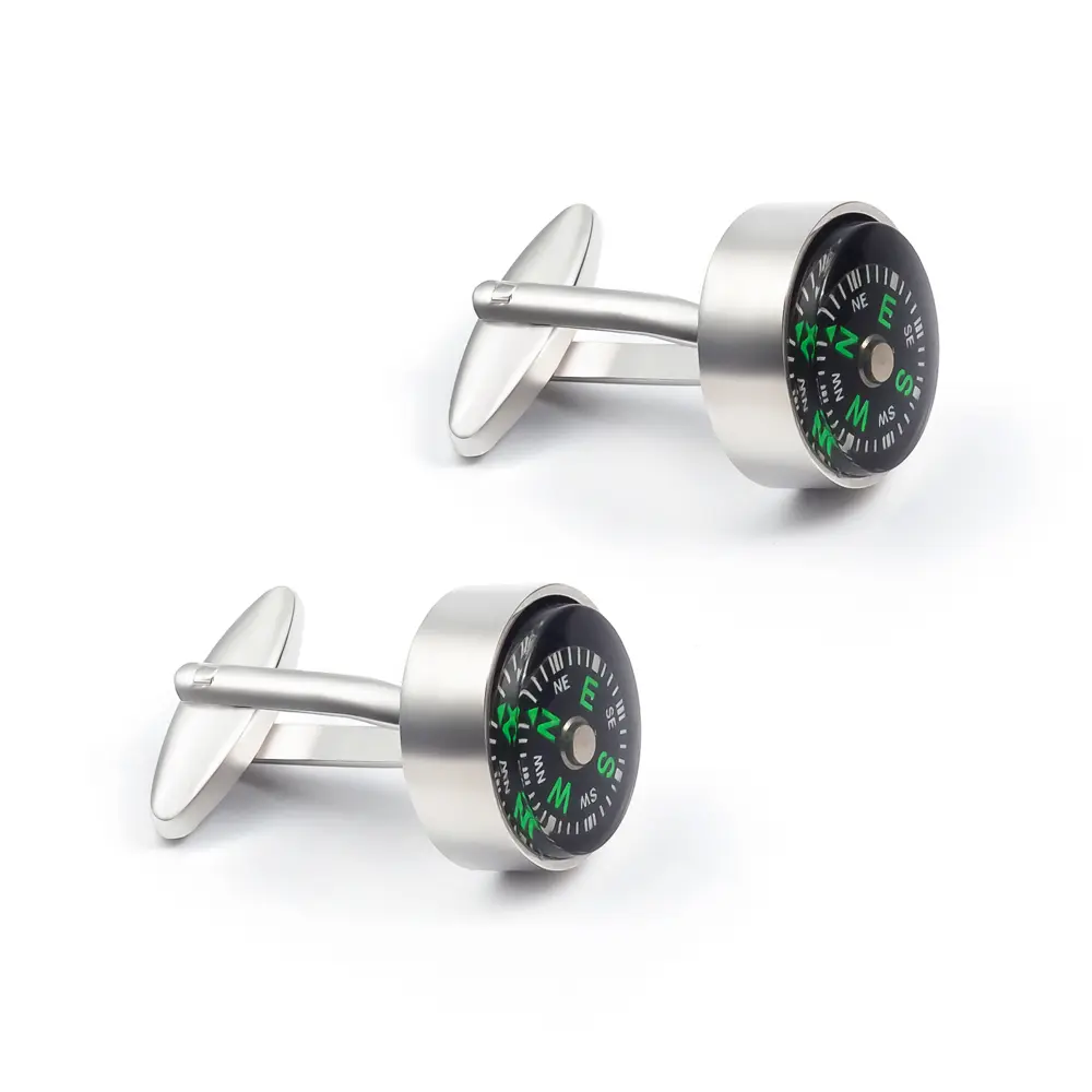 OEM Fashion Green Compass Men's French Swank Cufflinks Men Bulk Accessories Supplier, Company