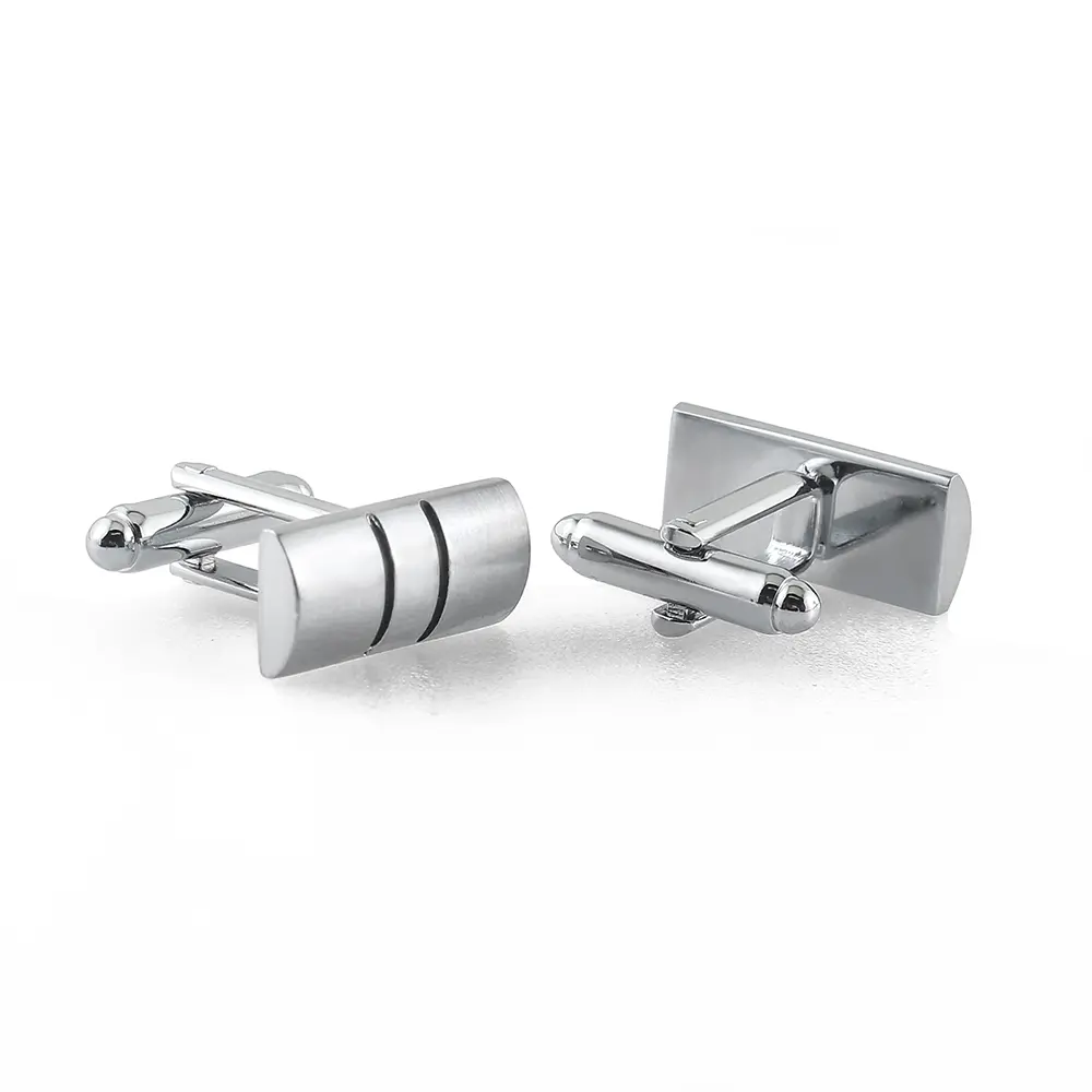 OEM Fashion Accessories Low Price Rectangular Hihj Polished Silver Metal Square Cufflinks CC0331 Supplier, Company