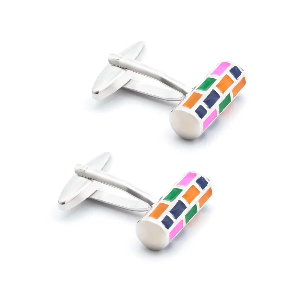 Custom Factory Wholesale Cylindrical Colorful Cufflinks For Men Shirt Accessories CC0309