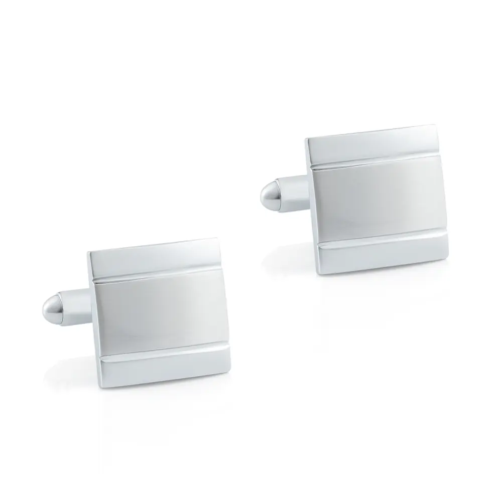 Custom New Arrival Shirt Fashion Simple Design Cheap Square Silver Metal Copper Cufflinks CL-C035 Suppliers, Factory