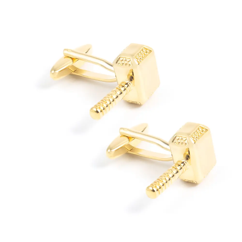 ODM Fashion Factory Low Price Copper Material Gold Plated Hammer Cufflinks For Men Shirt CL0030-G Factories, Exporters