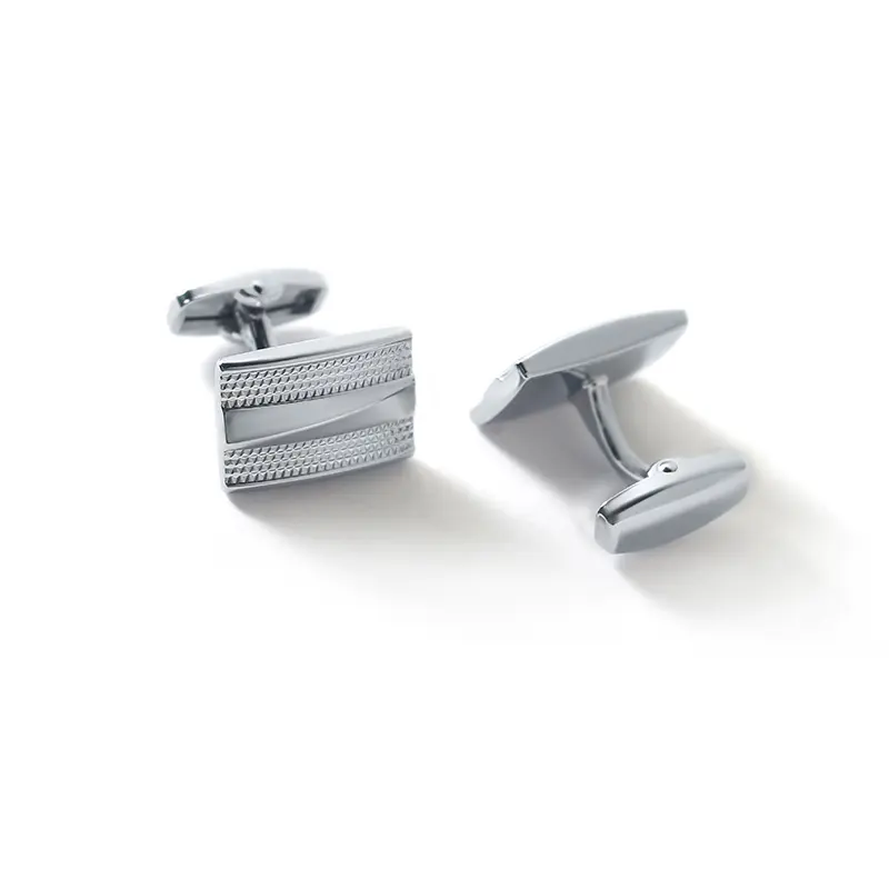 Custom French Rectangular Silver Plated Classic Cufflinks Suit Shirt For Men CLW0013-S Factory, Exporters