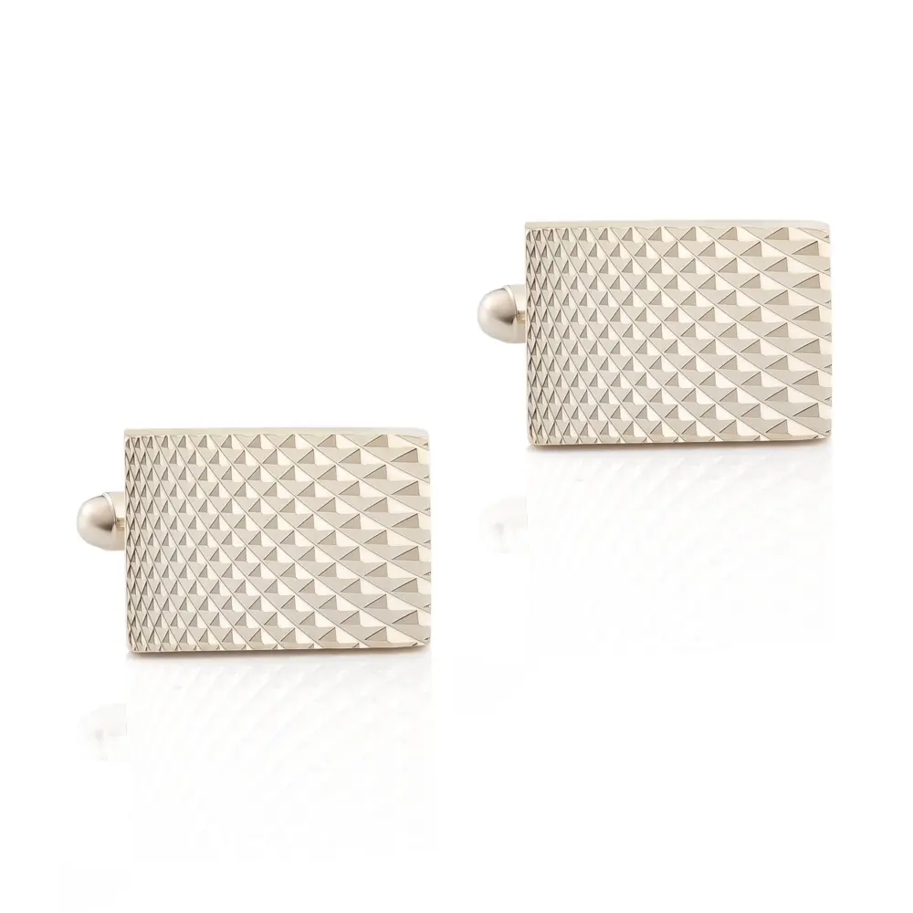 OEM Hot Sale Classic Business Personality Metallic Silver Geometric Cufflinks For Men CL-L007 Factory, Company