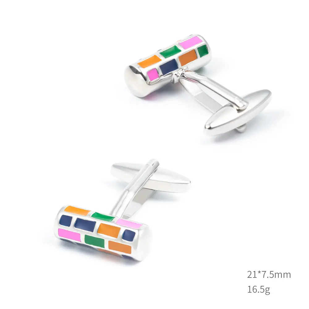 Custom Factory Wholesale Cylindrical Colorful Cufflinks For Men Shirt Accessories CC0309