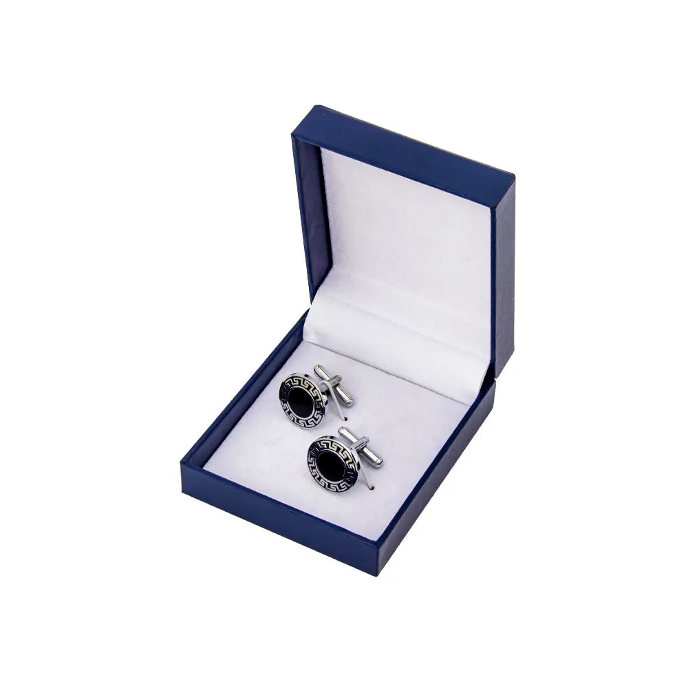 Custom Men Vintage Silver Plated Enamel Black Designer Cufflinks Manufacturer Wholesale CC0227 Supplier, Suppliers