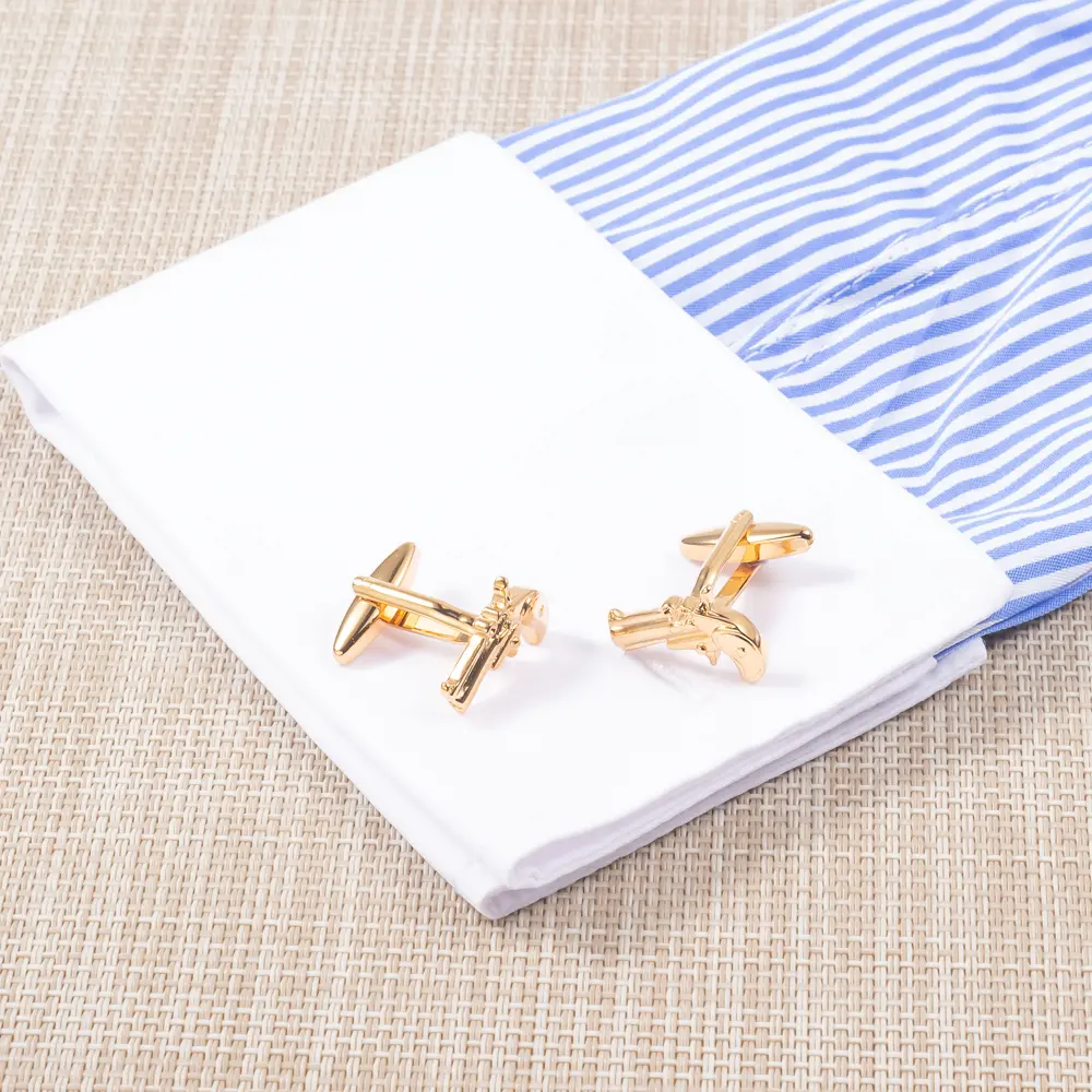 Wholesale Novelty Gold Plated Derringer Pistol Gun Shape Cufflinks Fashion Men Accessory CL0034-G