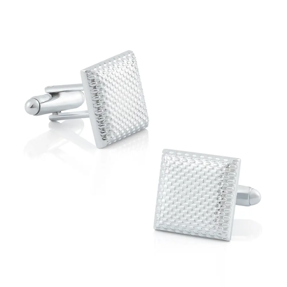 Wholesale New Classic Apex Square Metal Silver Plated Cuff Links Square Wedding Gift For Men CL-C191