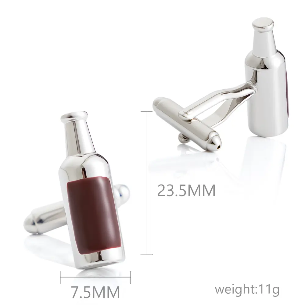 Custom JINJIE Wholesale High Quality Wine Glass Shape Metal Cuff Links French Shirt Buttons CC8467 Manufacturers, Factories