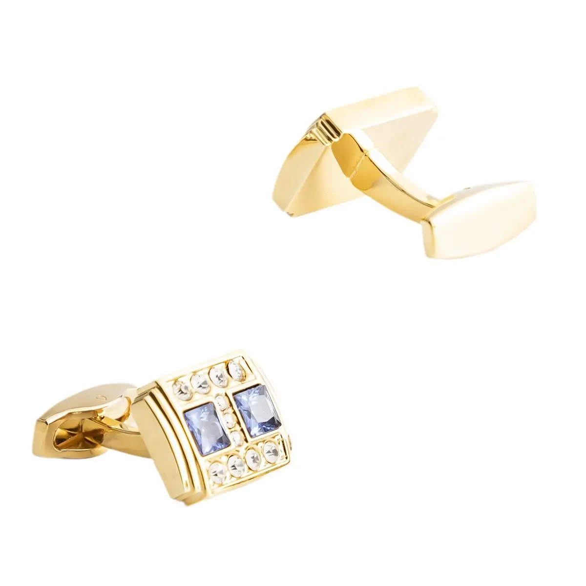 OEM JINJIE Ready To Ship Gold Plated Dark Blue Zirconia French Cufflinks For Men Suit Accessories CS0100 Manufacturers, Suppliers