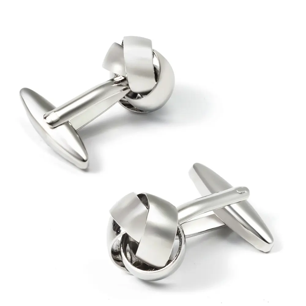 ODM Hot Sale Quality Cuff Link Men'S Accessories Fashion Silver Knot Button Cufflinks Supplier, Company