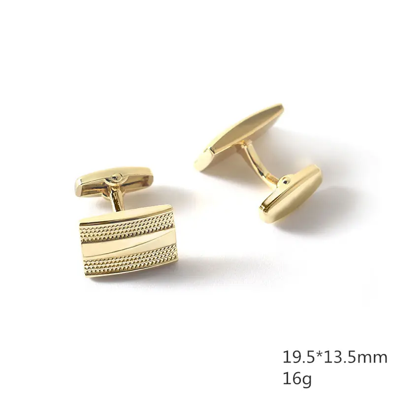 ODM French Rectangular Gold Plated Classic Cufflinks Suit Shirt For Men CLW0013-G Exporter, Company