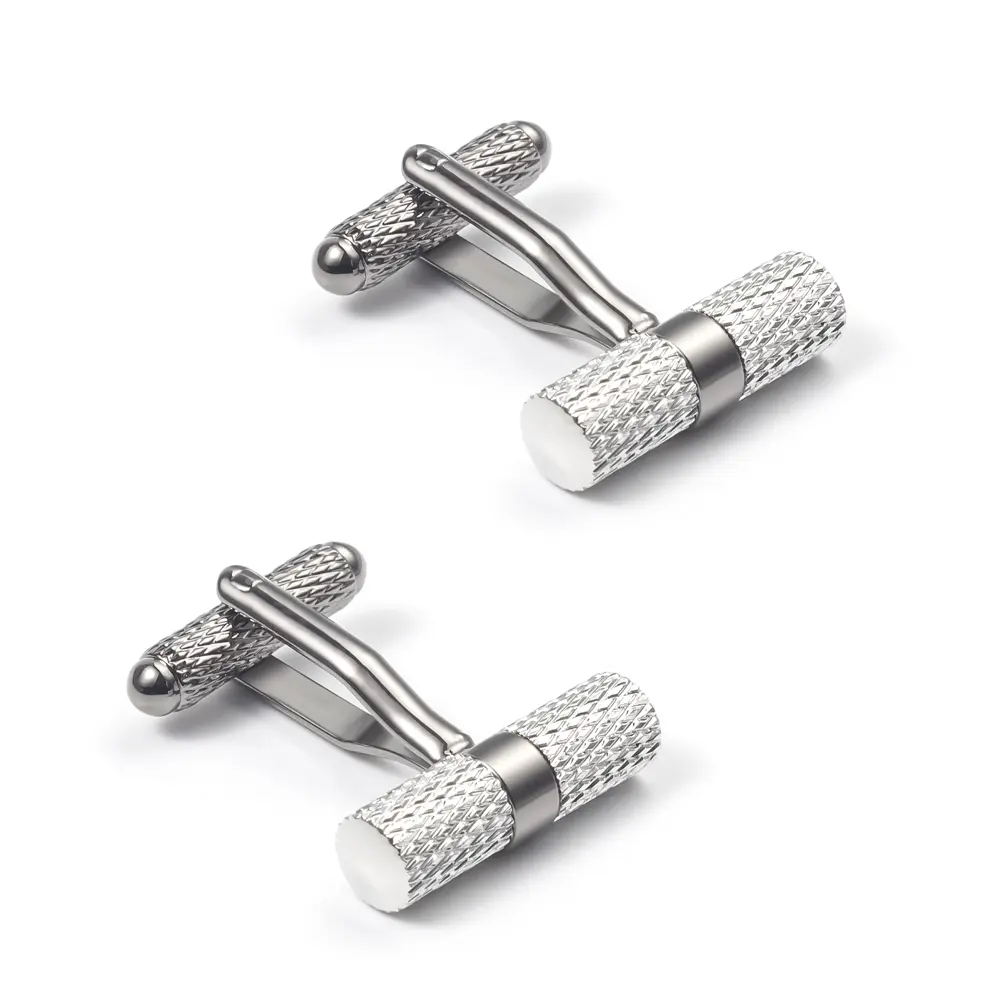 OEM French Silver Plated Cylinder Designer Metal Black Copper Cufflinks Men Accessories Supplier CL0075 Exporters, Company