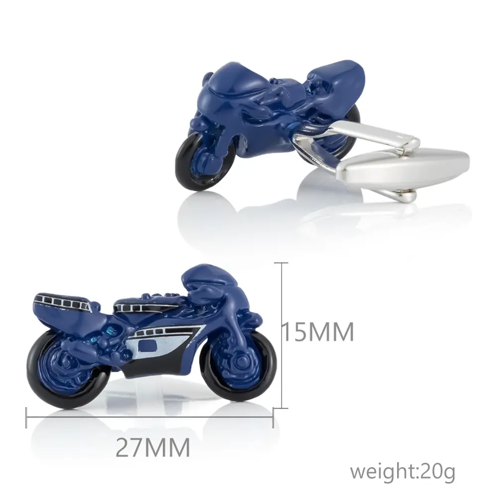 Wholesale Factory Hot Selling Sports Cool Motorbike Design Cufflinks for Men Shirt CC0083-Blue Supplier, Exporters