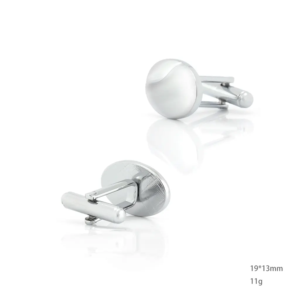 ODM Silver Oval Cufflinks Classic Customized Blanks Business Suit Shirt's Elegant Engraved Cuff Link CL-C444 Supplier, Exporter