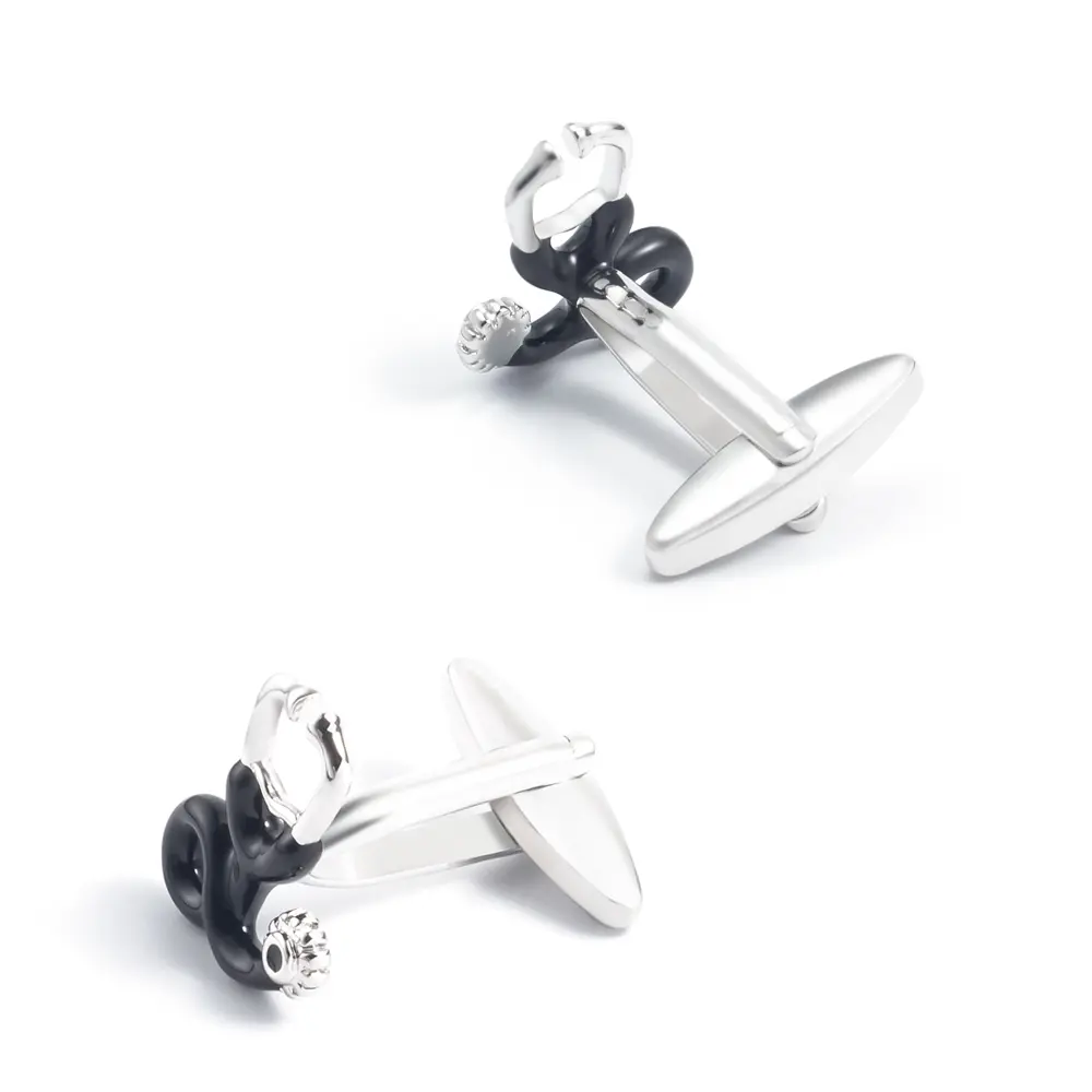 Custom Factory Wholesale Creative New Black & Silver Stethoscope Shape Cufflinks Doctor Gifts CC0062 Supplier, Exporter