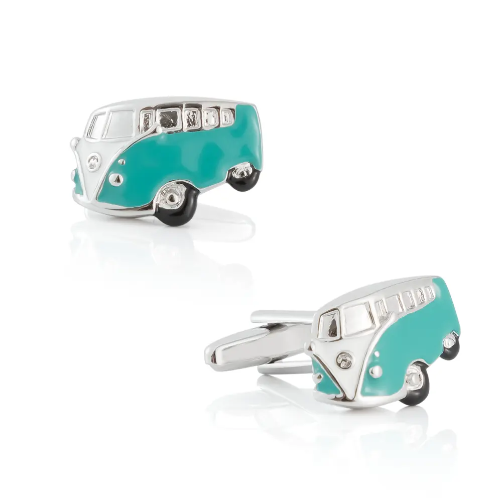 OEM Hot Selling Wholesale Funny Design Blue Camper Van Cufflinks CC0098 Factory, Factories