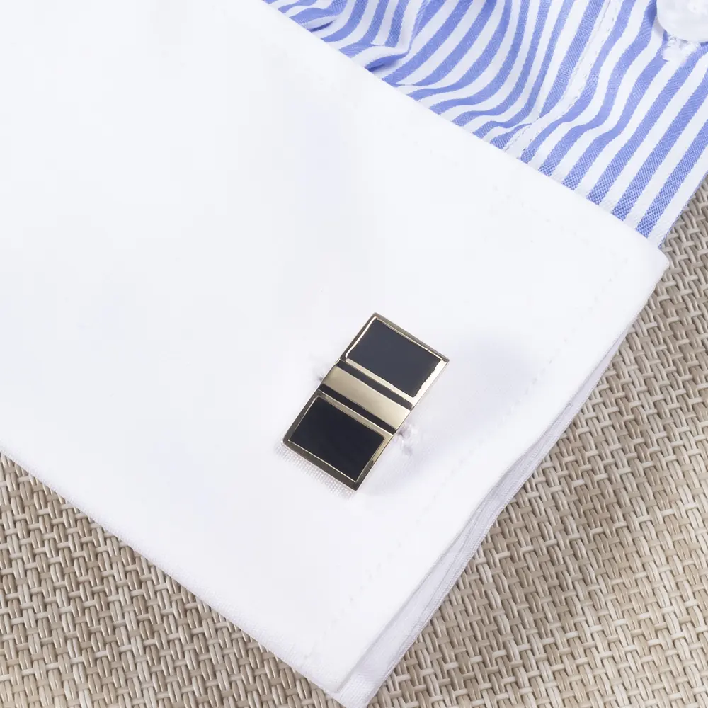 Wholesale Cufflink Manufacturer Square Enamel Gold Plated Copper Cuff links Cheap Wholesale CC-Q257 Manufacturer, Supplier