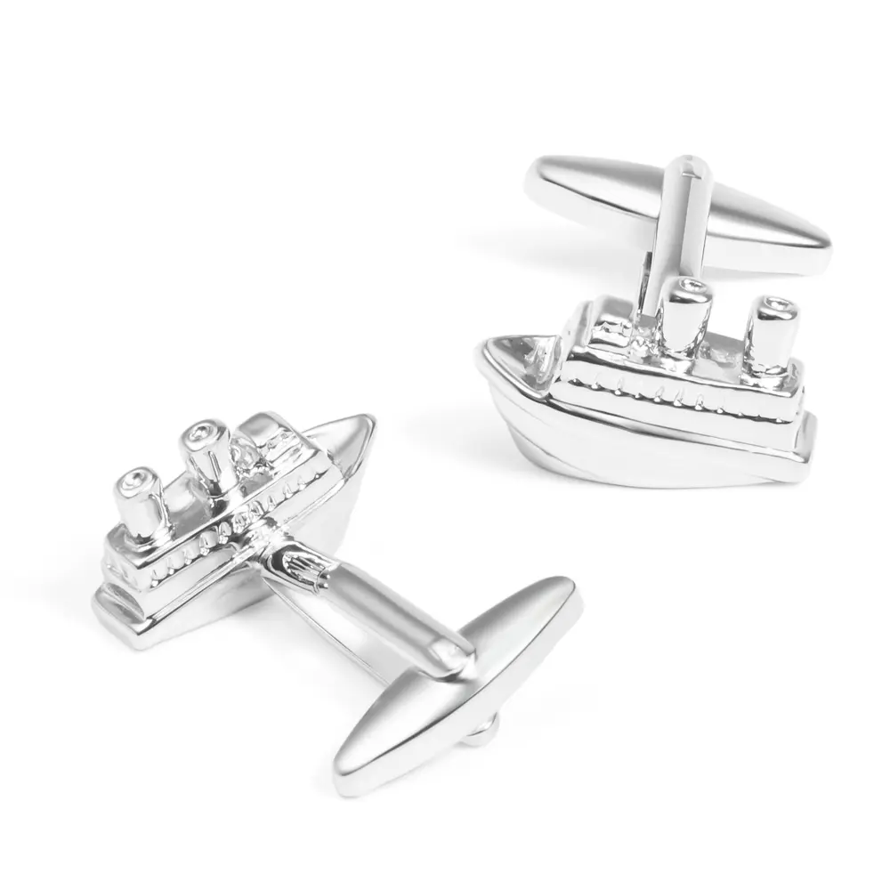 Wholesale Factory Price High Quality Boat Sailing Ship Sailboat Metal Craft Cufflinks CL0015