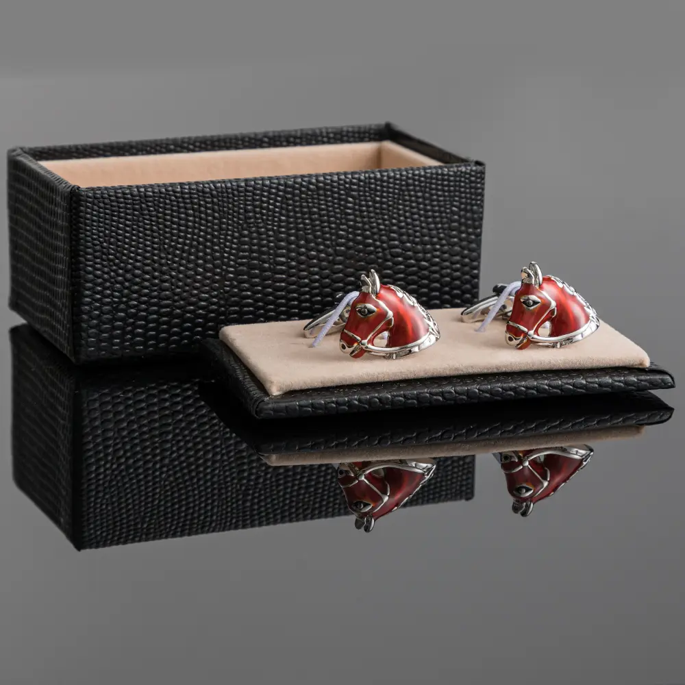 ODM China Factory Wholesale Low MOQ Soft Enamel Cufflinks Personalised Horse Head CC0325 Exporter, Companies