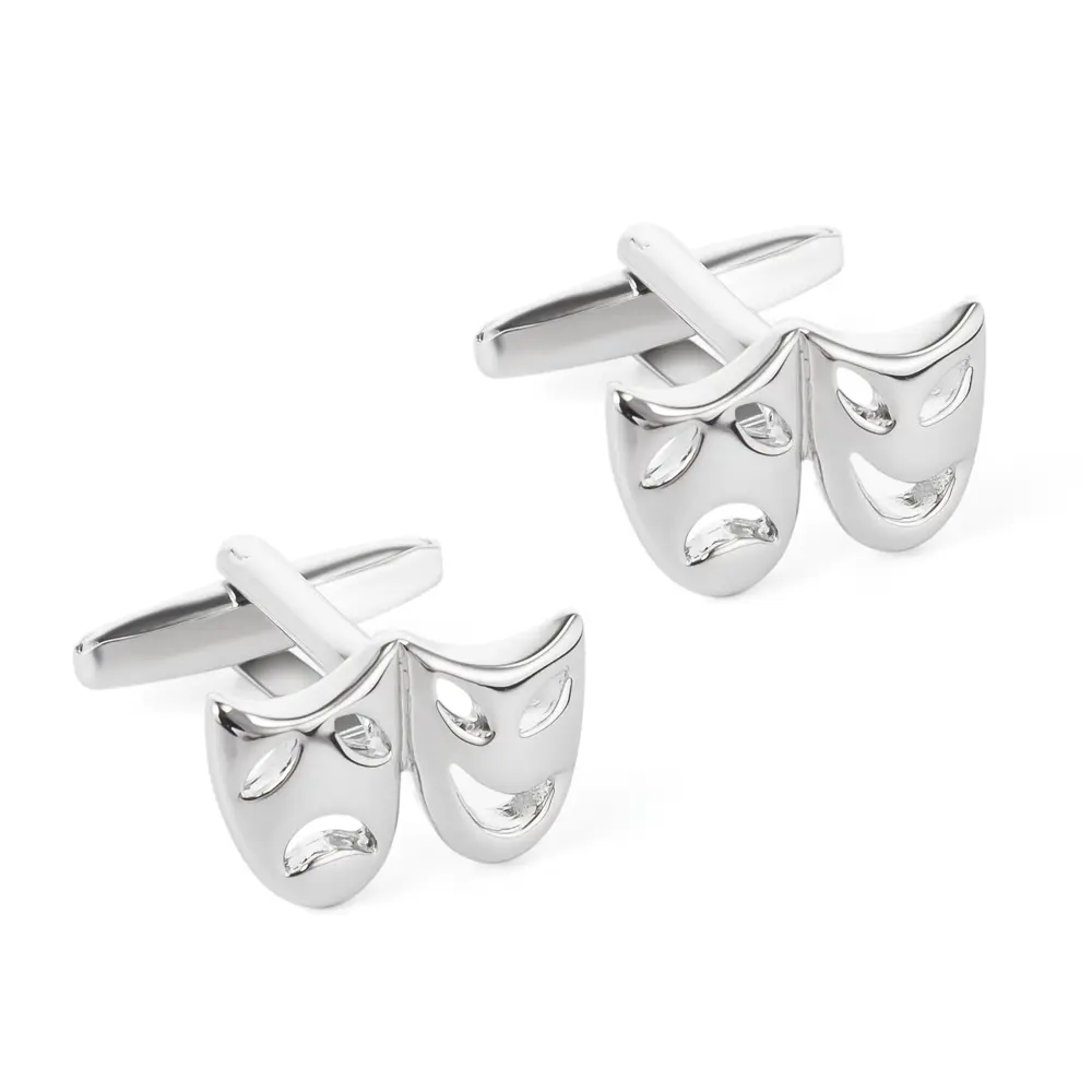 Wholesale Factory Highly Polished Tragedy Cufflinks Metal Drama Mask Cuff Links CL0041 Supplier, Factories