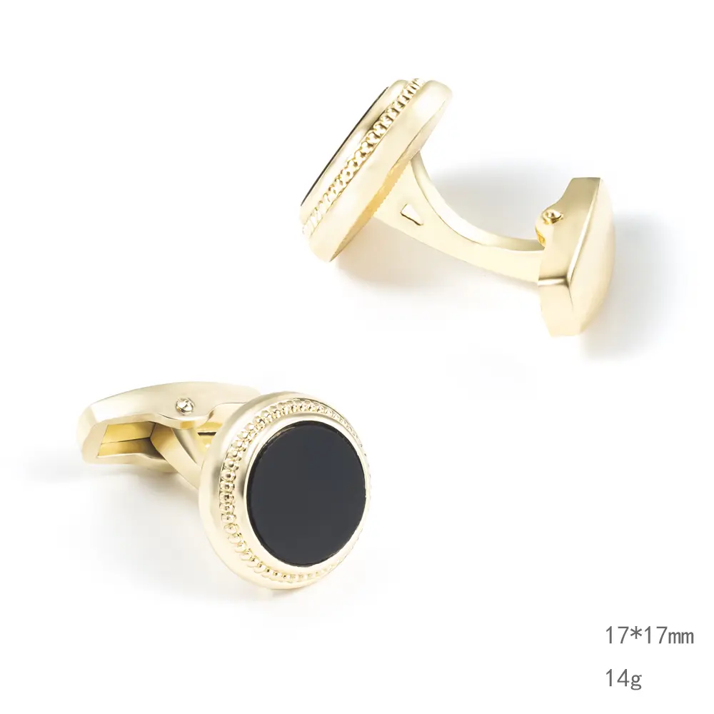 Wholesale High Quality China Factory Personalized Men Cufflinks Black Gold Tux Cufflinks CCW0091 Supplier, Company