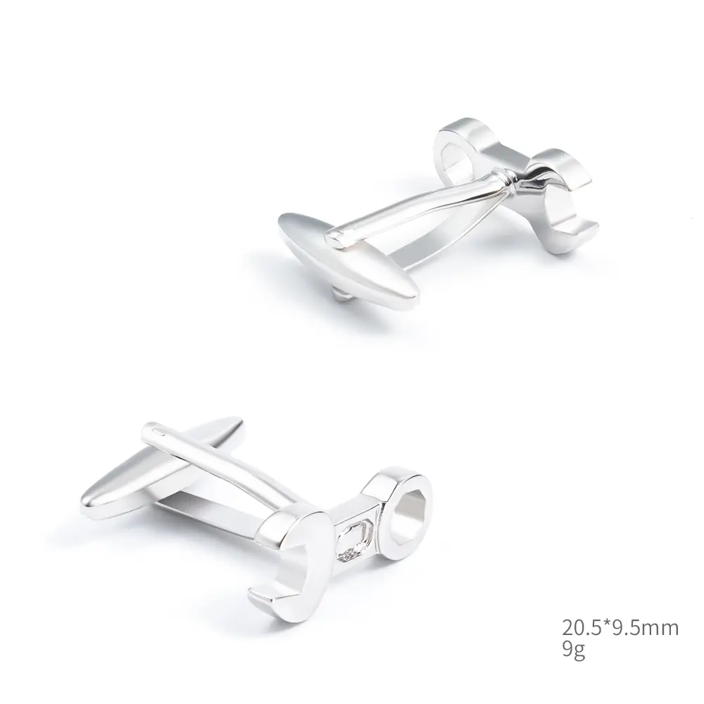 Wholesale Silver Personalized Wrench Cufflinks Men's Suit Shirt Fashion Accessory CL0132