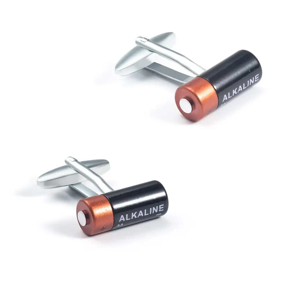Custom Factory Wholesale Novelty Style Battery Model Design Cufflinks for Men's Shirt Jewelry CC0323 Supplier, Exporter